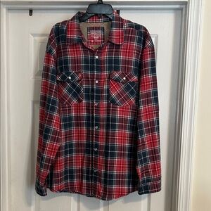 Nomad Red & Navy Plaid Flannel Shirt - Men
